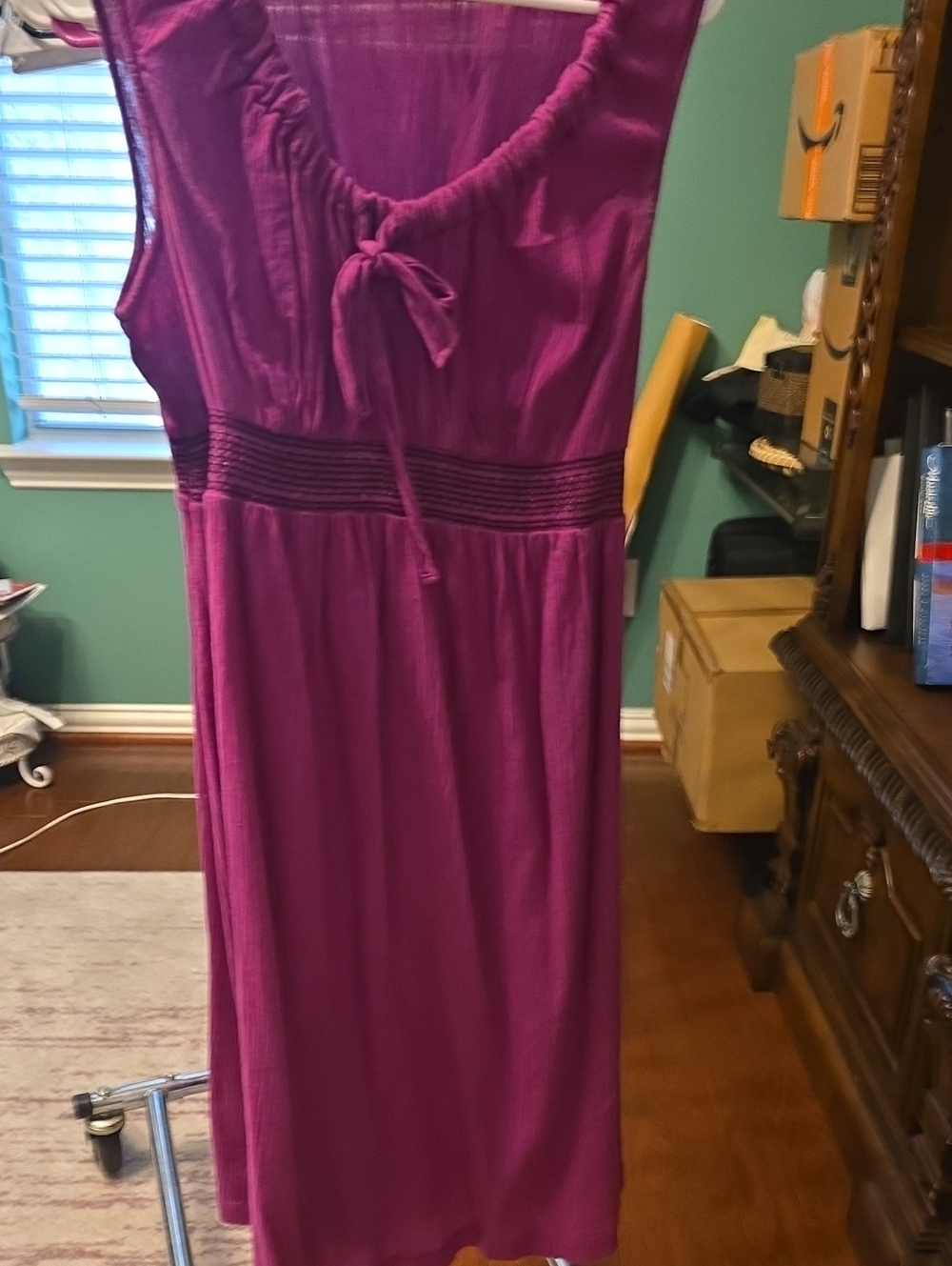 Motherhood Maternity Fuchsia Sleeveless Tie-Front Maxi Dress